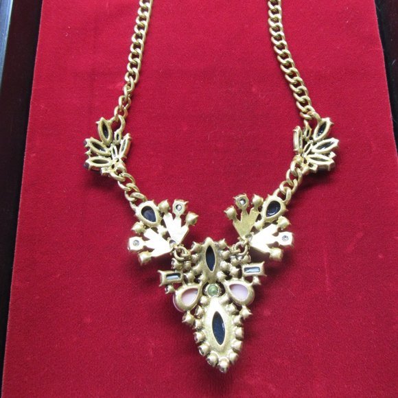 VINTAGE SIGNED J. CREW RHINESTONE ART DECO NECKLACE. LENGTH 21 INCHES. - Picture 7 of 7